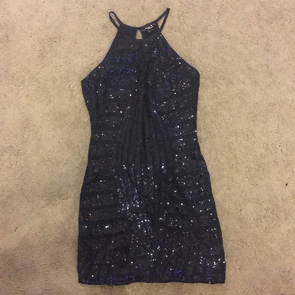 Cobalt Blue Sequin Mini Dress